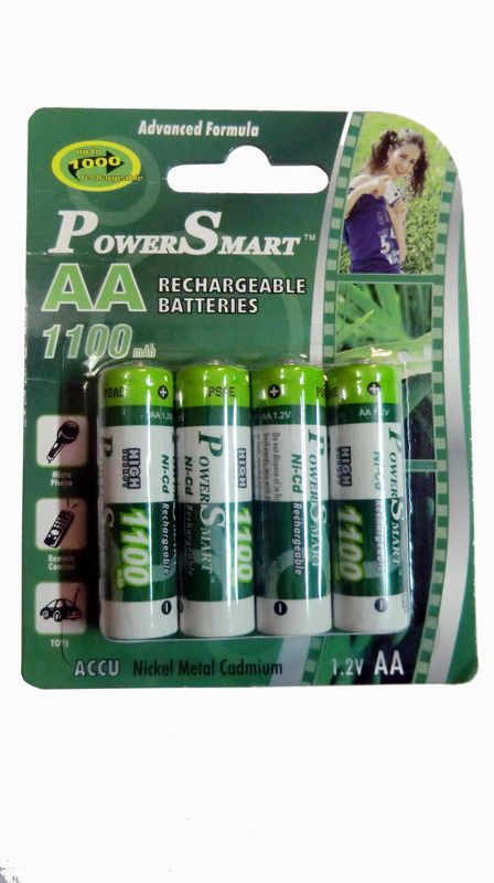 Power Smart AA PS-1100 Ni-cd x4 cells 1100 mah rechargeble battery for camera, toys, remote etc Battery  (Pack of 4)