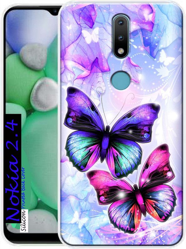 KENTAROELENE Back Cover for Nokia 2.4  (Multicolor, Dual Protection, Silicon, Pack of: 1)