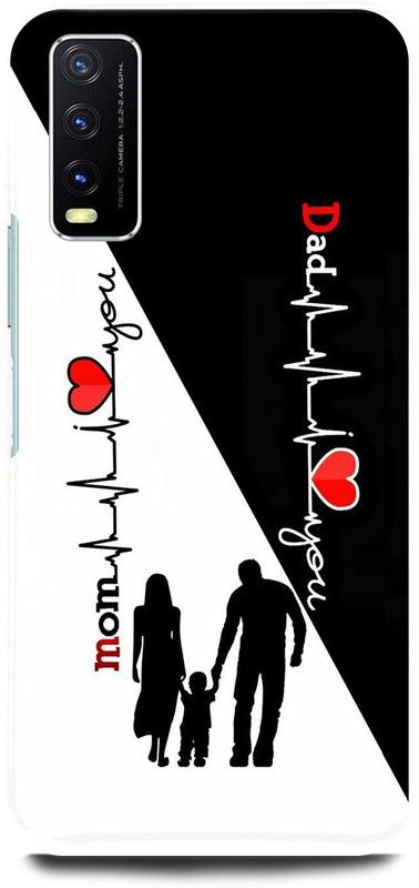 play fast Back Cover for Vivo Y20, V2029 MOM, LOVE, DAD, LOVE, MOMDAD  (Multicolor, Hard Case, Pack of: 1)