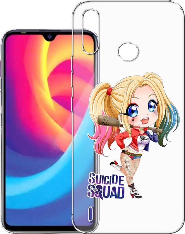 HANIRY Back Cover for Tecno Spark 4 Air / Tecno KC1J back cover / SUICIDE SQUAD GIRLS CARTOON / Design / PNG_20  (Multicolor, Flexible, Silicon, Pack of: 1)