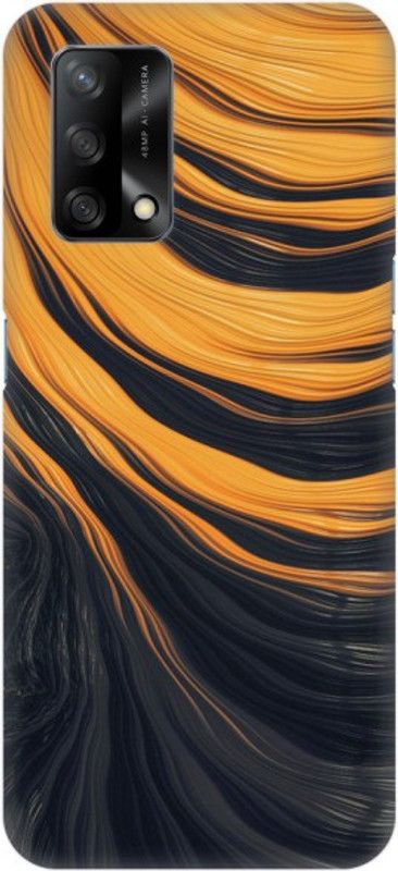 COBIERTAS Back Cover for Oppo F19  (Black, Orange, Hard Case)