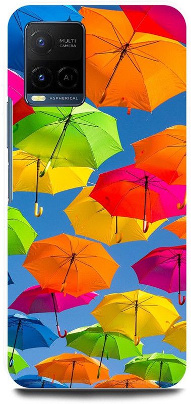 play fast Back Cover for Vivo Y33s, V2109 FLYING, UMBRELLA, COLORFULL  (Multicolor, Hard Case, Pack of: 1)