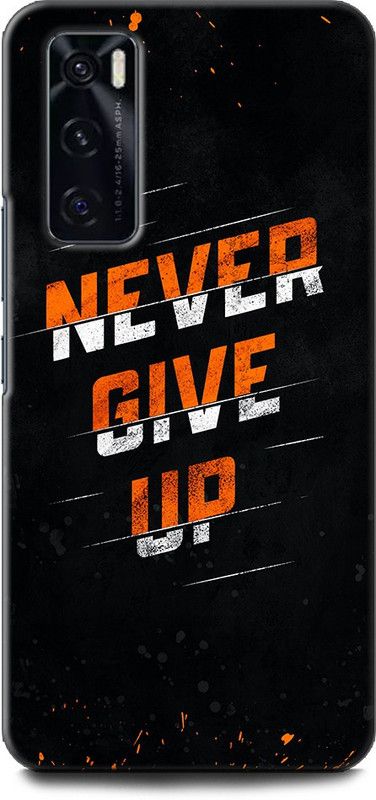 KEYCENT Back Cover for Vivo V20 SE, V2022 NEVER GIVE UP, QUOTES, RED, BLACK, WALL, TEXTURE  (Multicolor, Pack of: 1)