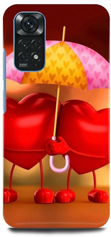 play fast Back Cover for Redmi Note 11 LOVE, HEARTS, UMBRELLA, COUPLE  (Red, Hard Case, Pack of: 1)