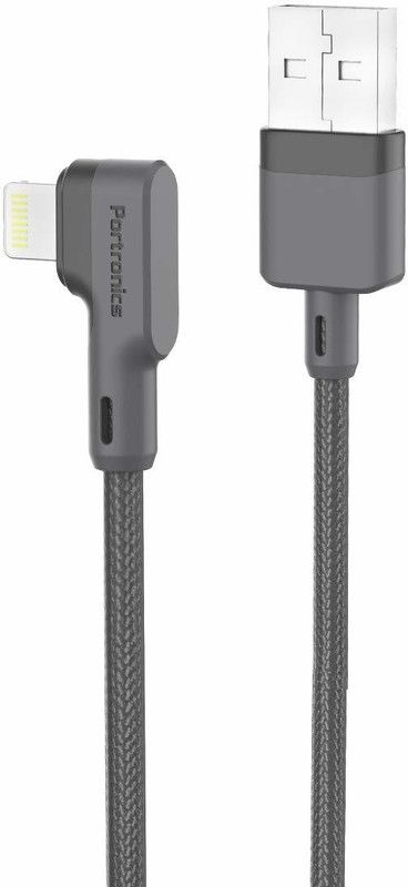 Portronics Lightning Cable 1.2 m Konnect L, POR 1080  (Compatible with Mobile, Mac, Black, One Cable)