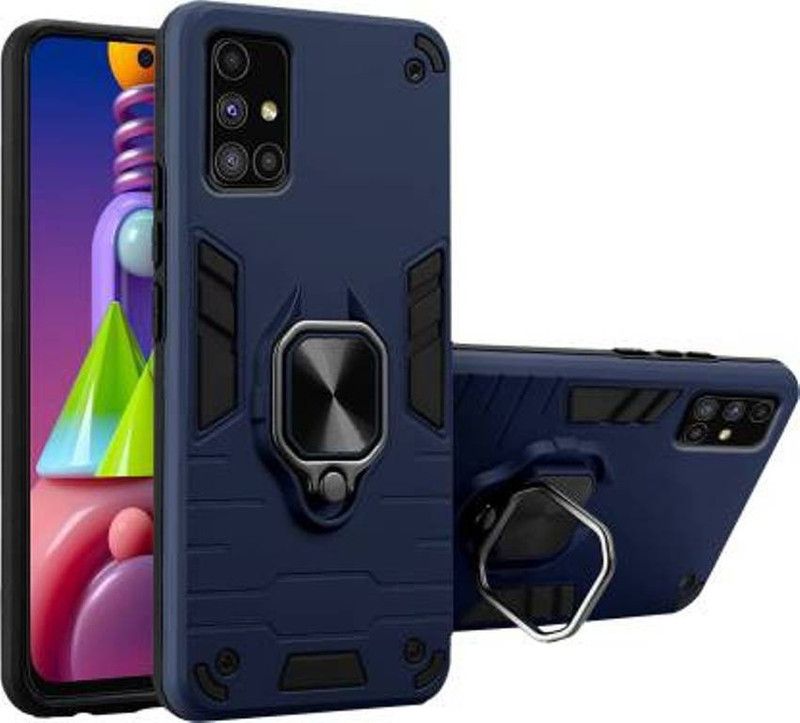 LENIENT Back Cover for Samsung Galaxy A52  (Blue, Ring Case, Pack of: 1)