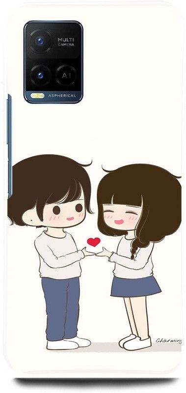 play fast Back Cover for Vivo Y33T, V2146 CUTE, BOY, CUTE, GIRL, LOVE, COUPLE, HEART  (White, Hard Case, Pack of: 1)