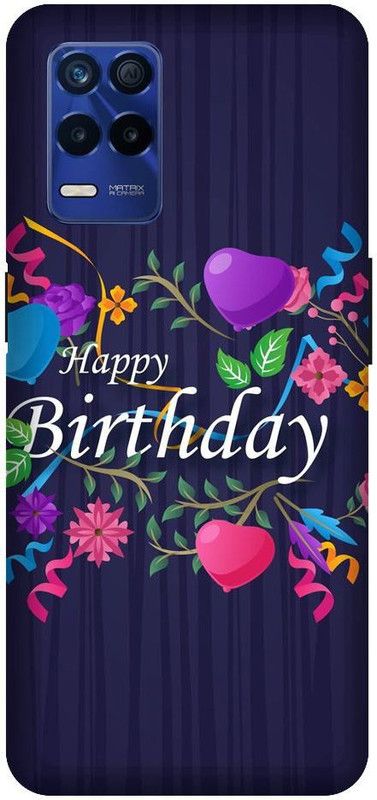 BARMANS Back Cover for Realme 8 5G Happy Birthday  (Multicolor, Shock Proof, Pack of: 1)