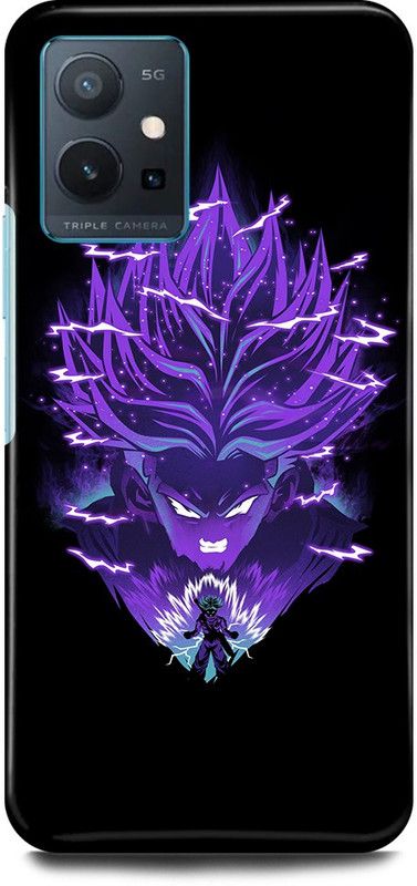 play fast Back Cover for Vivo T1 5G, V2141 VEGETA, GOKU, DRAGON, BALL, Z  (Purple, Hard Case, Pack of: 1)