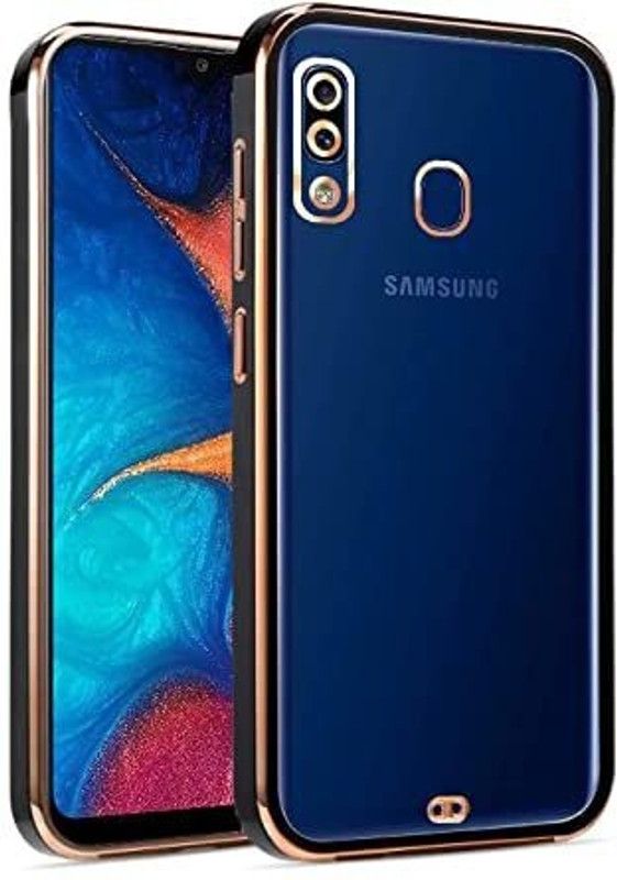 Futuristic Today Back Cover for Samsung Galaxy A30 A20 M10s |Electroplated Silicon Golden Plating Crystal Clear Case|  (Black, Grip Case, Pack of: 1)