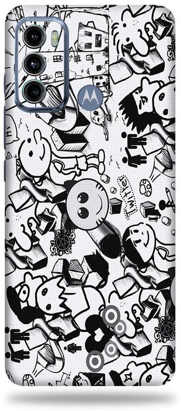 CLAXA Doodle for Moto G60 Back Skin Guard, Doodle Mobile Skin  (Doodle skin With Super matte finish)