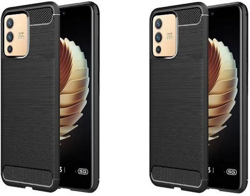 NIMMIKA ENTERPRISES Back Cover for Vivo V23 5g Hybrid Back Cover  (Black, Flexible, Silicon, Pack of: 2)