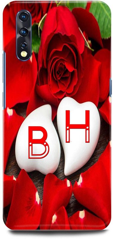 JUGGA Back Cover for vivo Z1x, 1917, B LOVES H NAME,B NAME, H LETTER, ALPHABET,B LOVE H NAME  (Red, Hard Case, Pack of: 1)