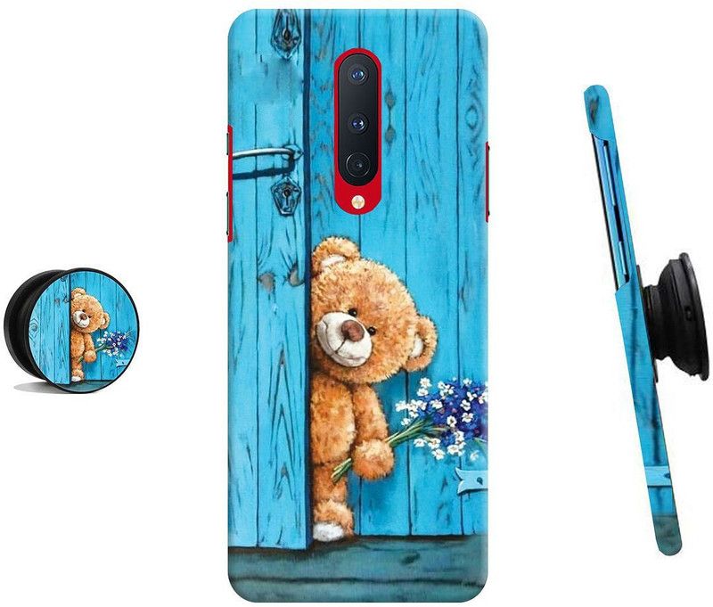 HELLO CASE Back Cover for OnePlus 8  (Brown, Blue, Cases with Holder)