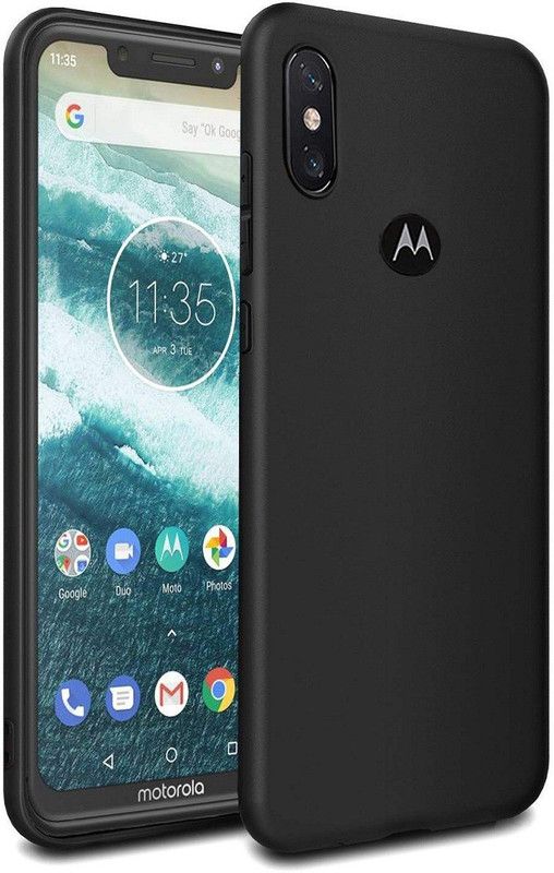 Value Back Cover for Moto One  (Black, Pack of: 1)
