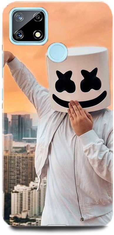 FUGGA Back Cover for realme C25, RMX3193, MARSHMELLO, DJ, EDM, MUSIC, SMILEY, FACE  (Multicolor, Hard Case)