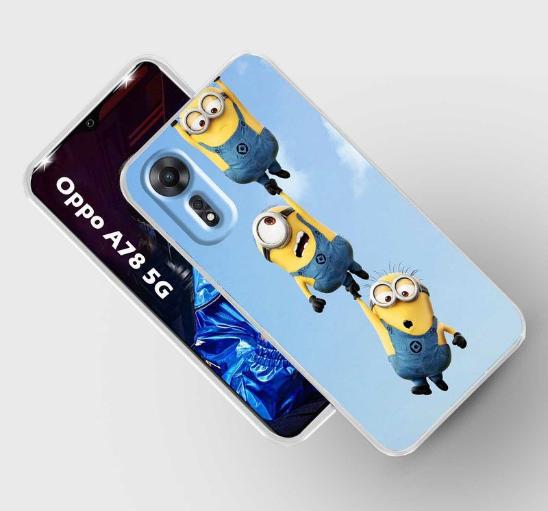 Artage Back Cover for Oppo A78 5G  (Blue, Yellow, Silicon, Pack of: 1)