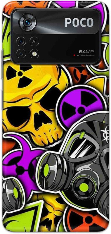 NDCOM Back Cover for POCO X4 Pro 5G Graffiti illustration Printed  (Multicolor, Hard Case, Pack of: 1)