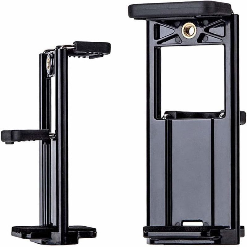 SAFESEED Tripod Clip Mobile Phone Holder Bracket Mount Clamp Camera Stand Monopod Dual Adjustable 360 Rotatable Adapter Compatible With All Smartphone Cell Tab Tablet Ipad- Dual Clip C26 Mobile Holder