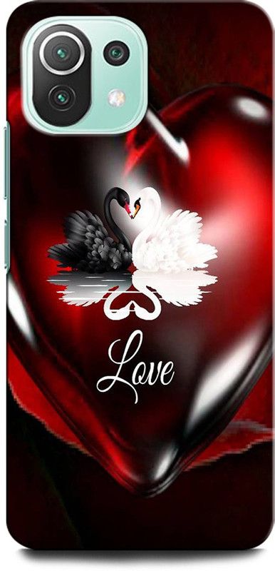 ORBIQE Back Cover for Mi 11 Lite, Xiaomi 11Lite NE LOVE, BIRD, HEART, COUPLE LOVE, RED HEART  (Multicolor, Hard Case, Pack of: 1)