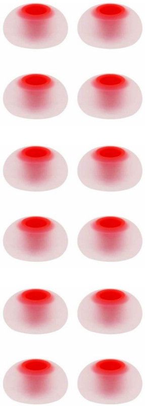 qweezer ( Pack of-12 pcs ) Replacement Ear Buds Tips Earbuds In The Ear Headphone Cushion  (Pack of 12, White, Red)