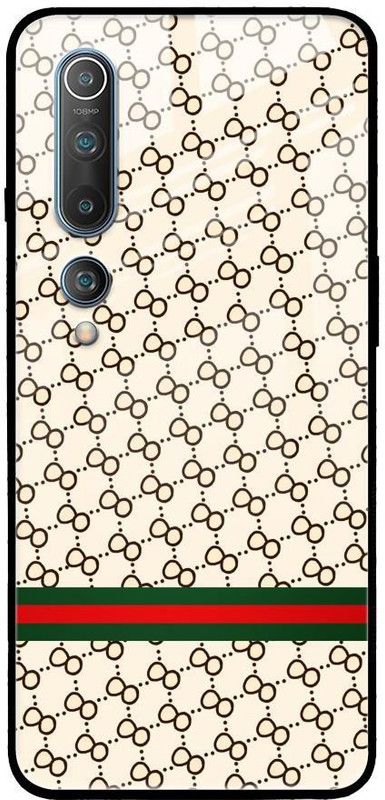 QRIOH Glass Back Cover for Mi 10  (Multicolor, Grip Case, Silicon, Pack of: 1)