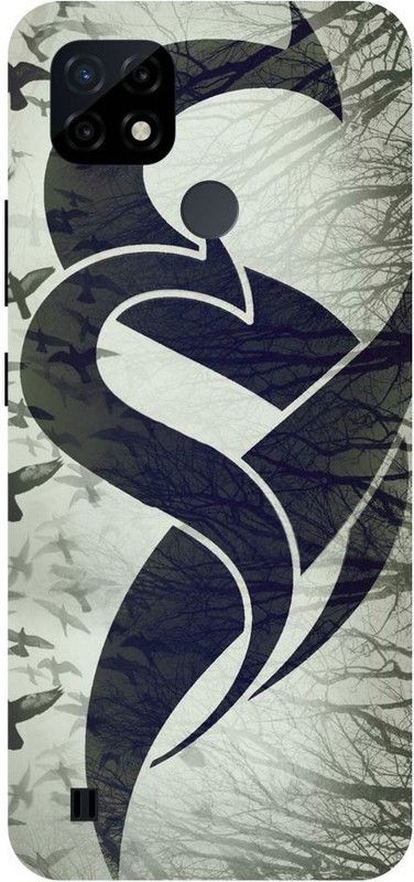 Wall Art Back Cover for Realme C25Y S, S LETTER, BLACK, WHITE S LETTER, S ALPHABET, DESIGN  (Multicolor, Dual Protection, Pack of: 1)