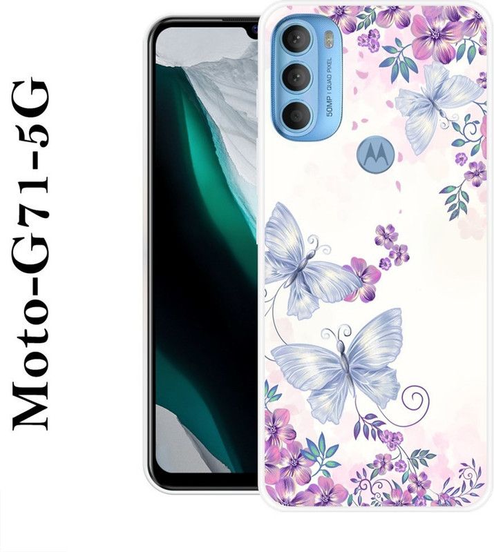 BAGRA Back Cover for Motorola Moto G71 5G  (Pink, White, Silicon)
