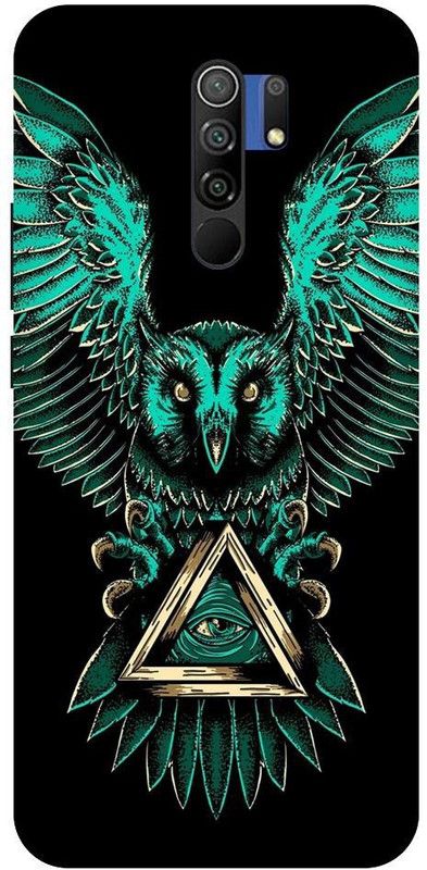 URCHIN Back Cover for Redmi9prime owl, illuminati owl, cool, tranding, bird, fire, fantacy  (Multicolor, Shock Proof, Pack of: 1)
