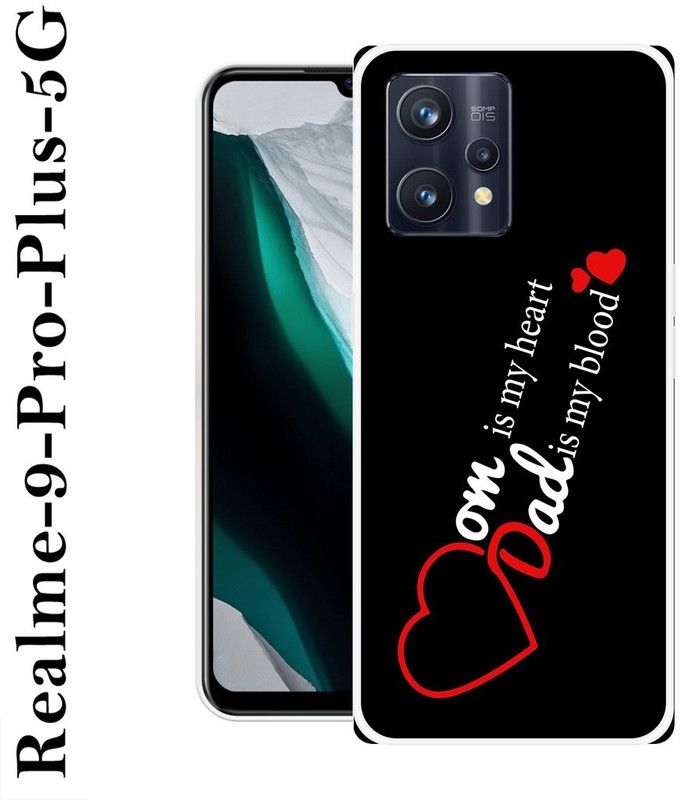 SHIVKUDI Back Cover for Realme 9 Pro Plus 5G  (Black, White, Grip Case, Silicon)