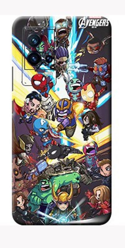 BUGGU Avengers Team IQoo 9 5g Back Skin Guard, IQoo 9 5g Mobile Skin  (Ultra Super Avengers Team Skin Matte Finish, Skin (Back+Side+Camera))