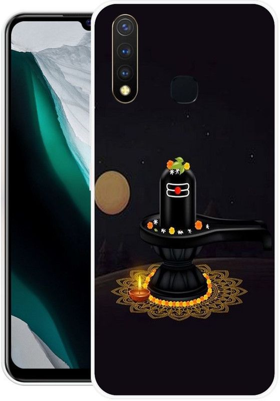 PRINTGARD Back Cover for Vivo Y19, Vivo U20  (Black, Grip Case, Silicon, Pack of: 1)