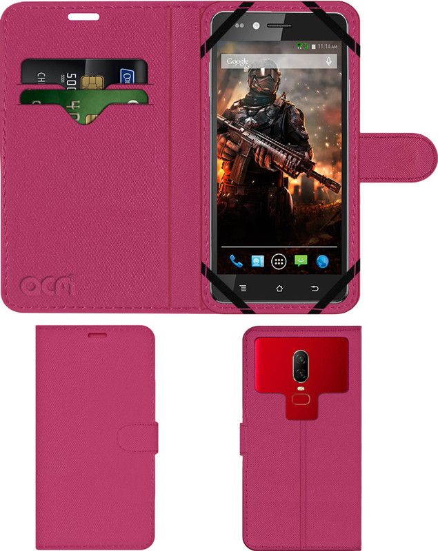 ACM Flip Cover for Xolo Play 6x-1000  (Pink, Cases with Holder, Pack of: 1)