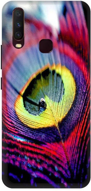 URCHIN Back Cover for vivoY12 mor pankh, Krishna ji, kanha, peacock feather, feather  (Multicolor, Shock Proof, Pack of: 1)