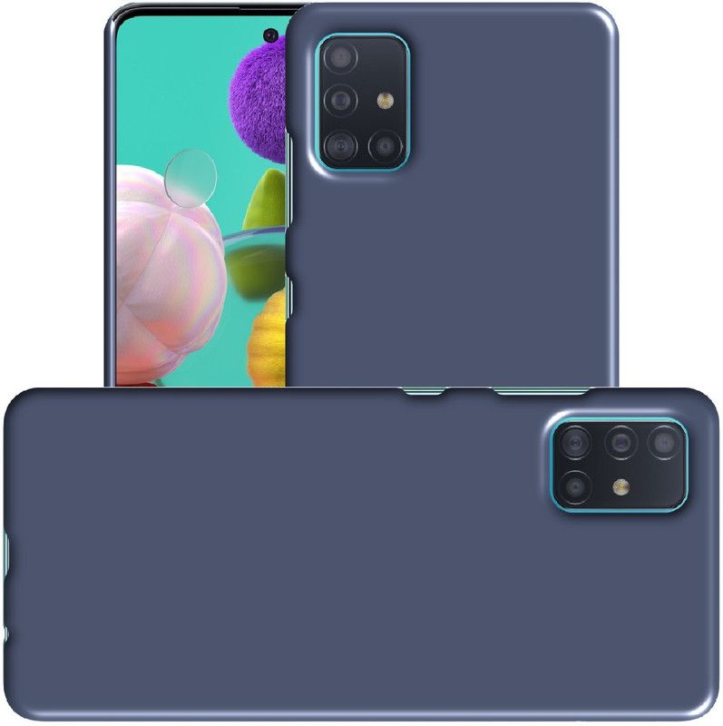 CASE CREATION Back Cover for Samsung Galaxy A71 2019 Case Matte Rubberised Finish Hard Back Cover 360 Protection  (Blue, Grip Case, Pack of: 1)