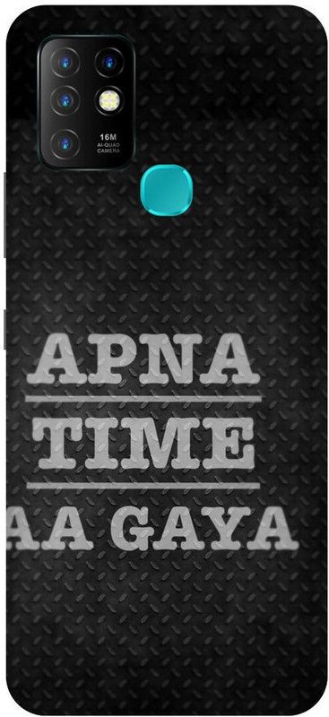 FIKORA Back Cover for Infinix Hot 10, X682B, APNA, TIME, AYEGA, GULLYBOY, INSPIRED  (Black, Hard Case, Pack of: 1)