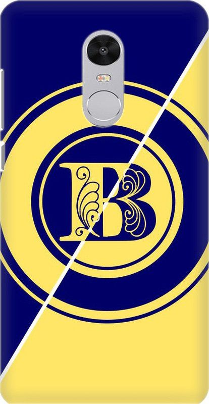 Coberta Case Back Cover for Mi Redmi Note 4 Blue And Yellow Name Alphabet B Design Back Case For Rd Note 4 By Coberta  (Multicolor, Pack of: 1)