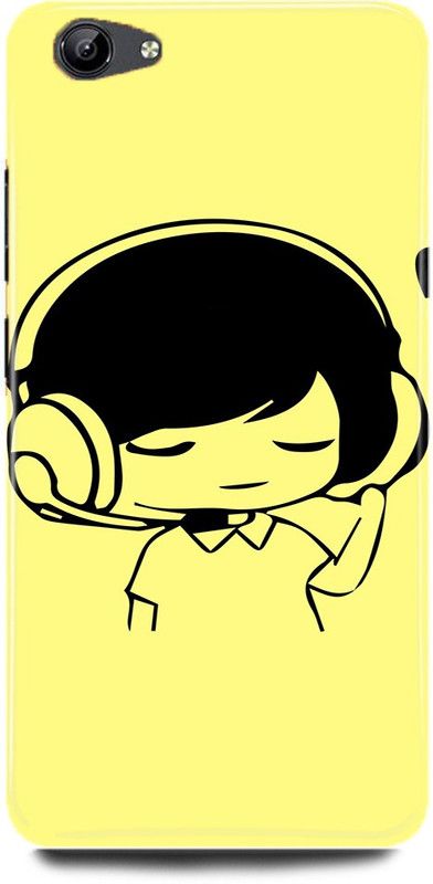 DIKRO Back Cover for vivo Y67, CUTE, BOY, LOVELY, BOY, HEADPHONE, YELLOW, LOVE, COUPLE  (Multicolor, Hard Case, Pack of: 1)