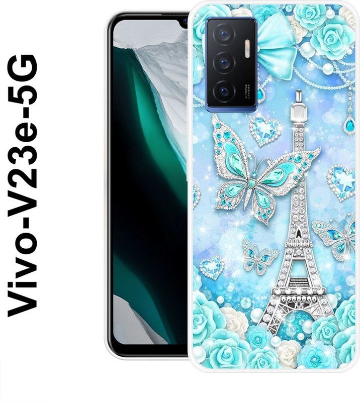 JATLAND Back Cover for Vivo V23e 5G  (Blue, Grip Case, Silicon)