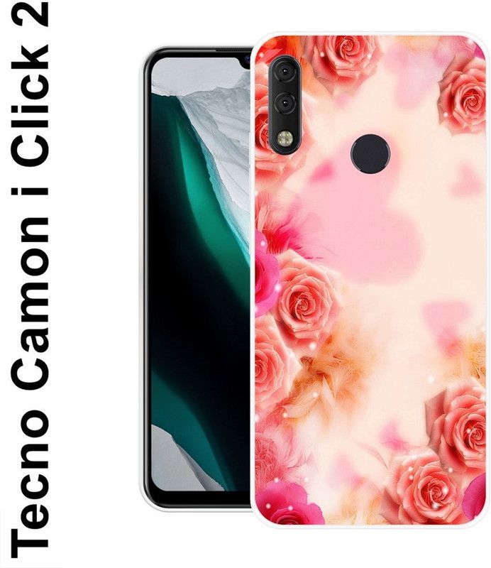 KLC Back Cover for Tecno Camon I Click 2  (Pink, Beige, Silicon)