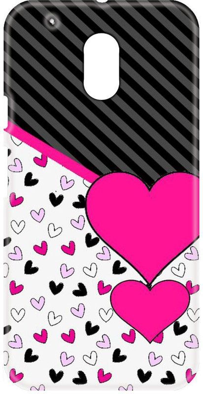 Smutty Back Cover for Motorola Moto G4 Play, XT1609, XT1604, XT1602, XT1607, XT1603 - Pink Heart Print  (Multicolor, Hard Case, Pack of: 1)
