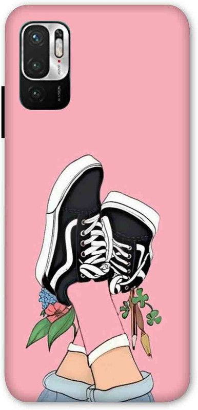 NDCOM Back Cover for Redmi Note 10T 5G Girl Shoes Printed  (Multicolor, Hard Case, Pack of: 1)