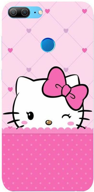 Skyhawk Back Cover for honor 9 Lite Pink Background With Hello Kitty  (Multicolor, Waterproof, Silicon, Pack of: 1)