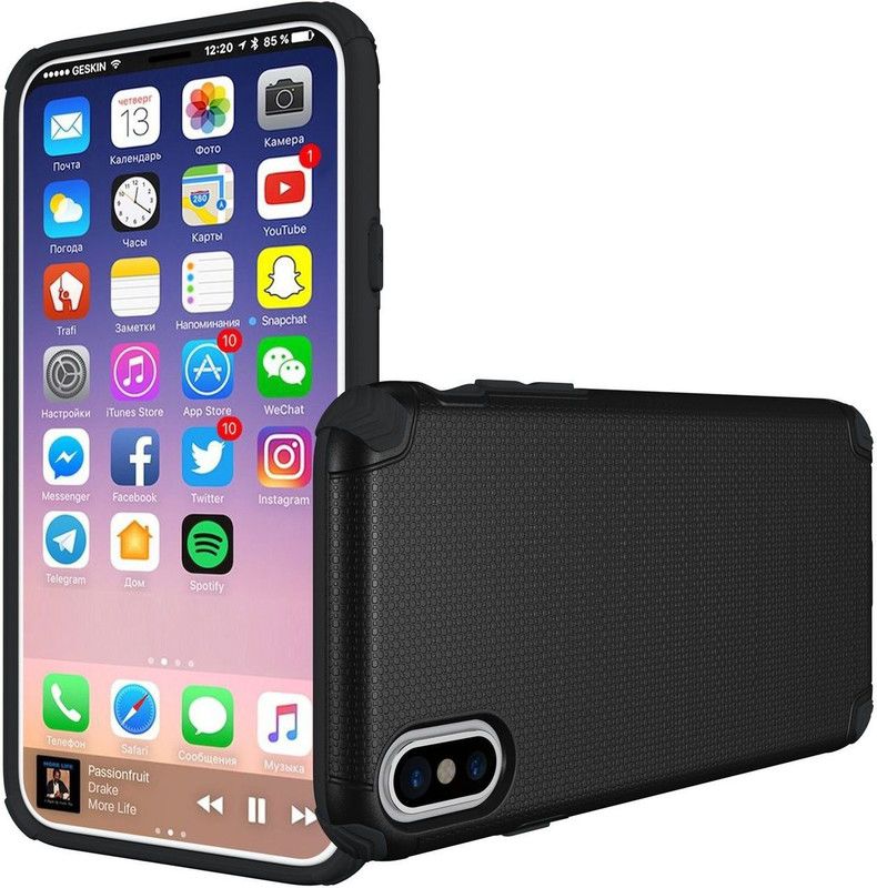 Shock Proof Back Cover for Apple iPhone X / iPhone XS (5.8 Inch)  (Black, Shock Proof, Pack of: 1)