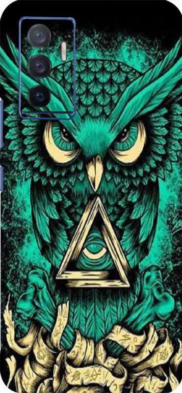 CLAXA Green Angry Owl Vivo V23e Back Skin Guard, Angry Owl Mobile Skin  (Angry Owl Skin With Super matte finish)