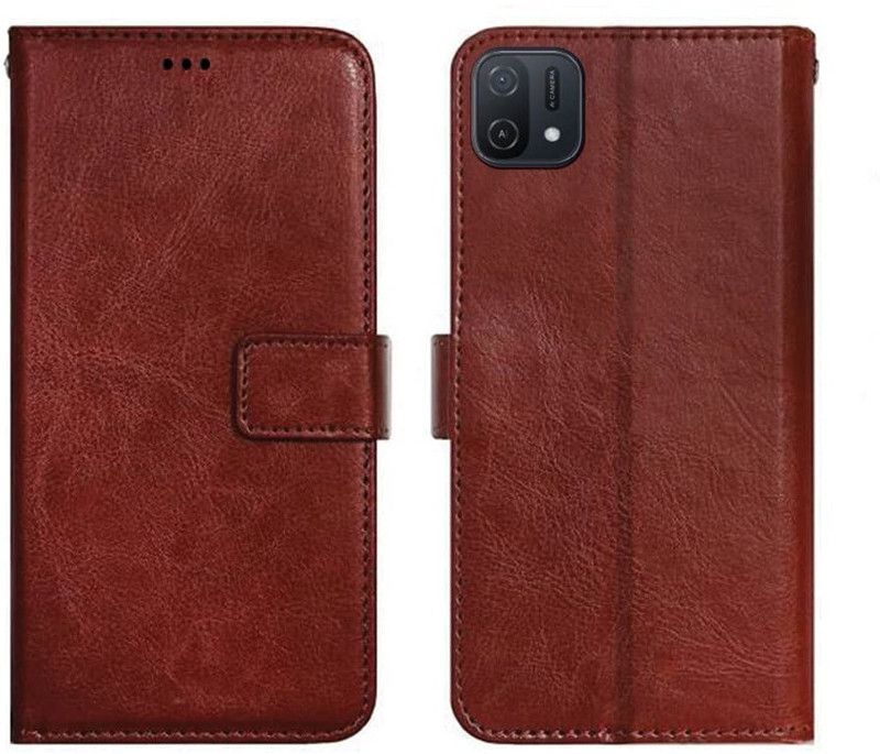 Cowboy Flip Cover for Oppo A16E, CPH2421  (Brown, Shock Proof, Pack of: 1)