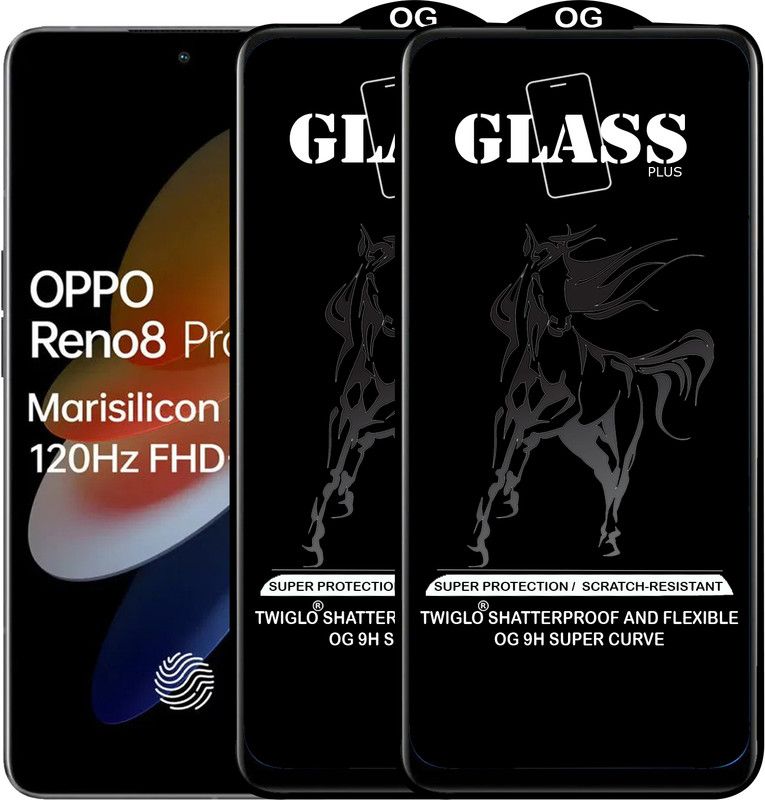 TWIGLO Edge To Edge Tempered Glass for OPPO RENO 8 PRO  (Pack of 2)