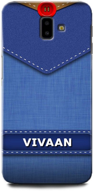 WallCraft Back Cover for SAMSUNG Galaxy J6 Plus VIVAAN NAME, V LETTER, BLUE, JEANS, ALPHABET, DESIGN  (Multicolor, Dual Protection, Pack of: 1)