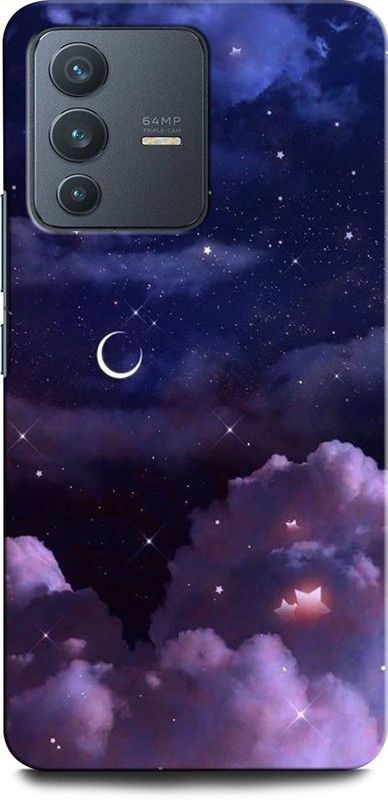 GRAFIQE Back Cover for Vivo V23 5G NIGHT SKY, MOON, NIGHT VIEW, SKY, CLOUD  (Multicolor, Shock Proof, Pack of: 1)