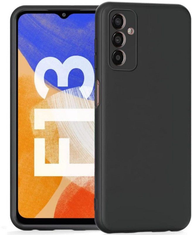 S-Hardline Back Cover for Samsung Galaxy F13, inner Soft Microfiber Cloth Cushion Lining Flexible PC Back TPU  (Black)